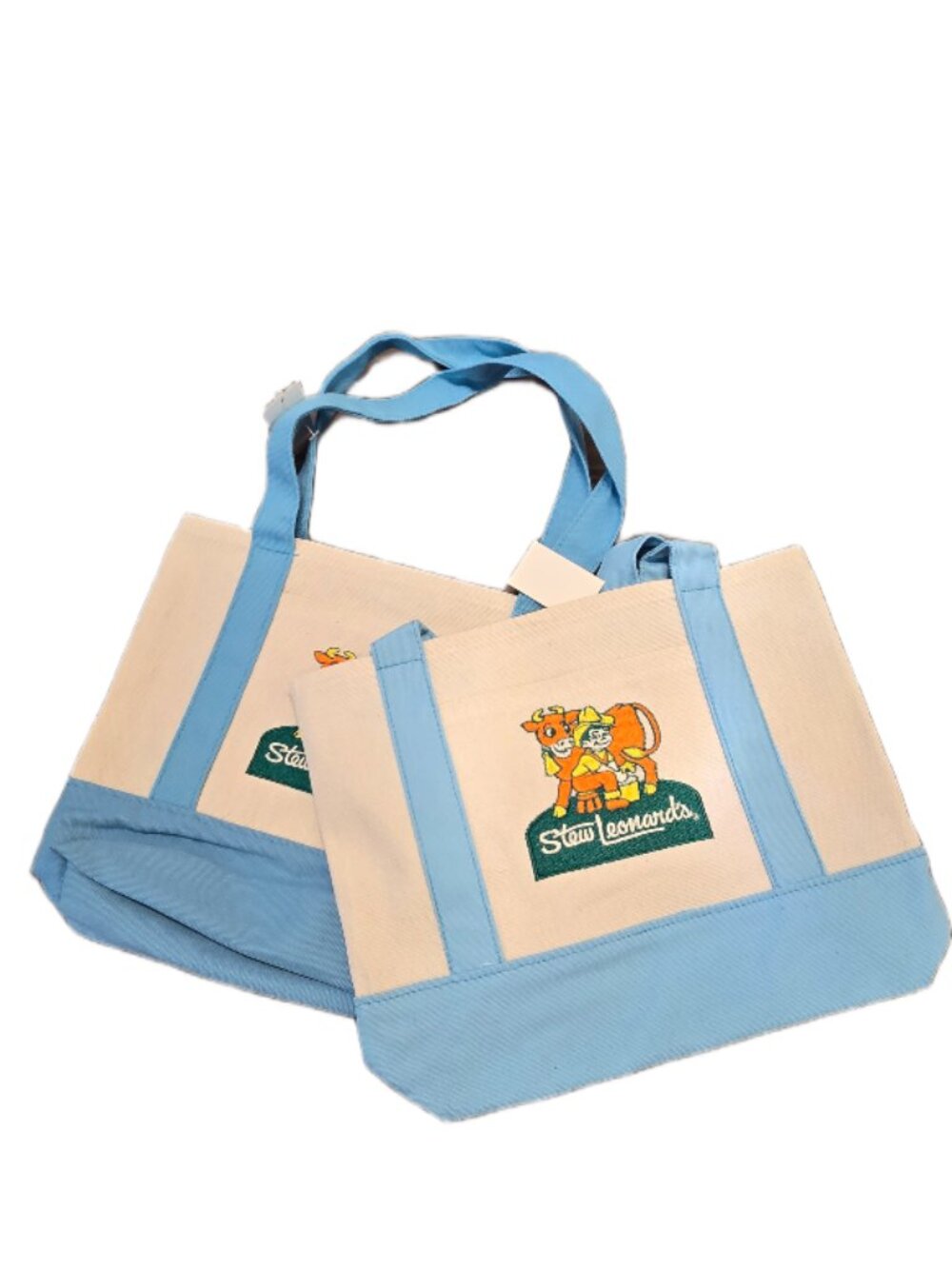 NWT Stew Leonard's MINI Canvas Tote Bags Blue